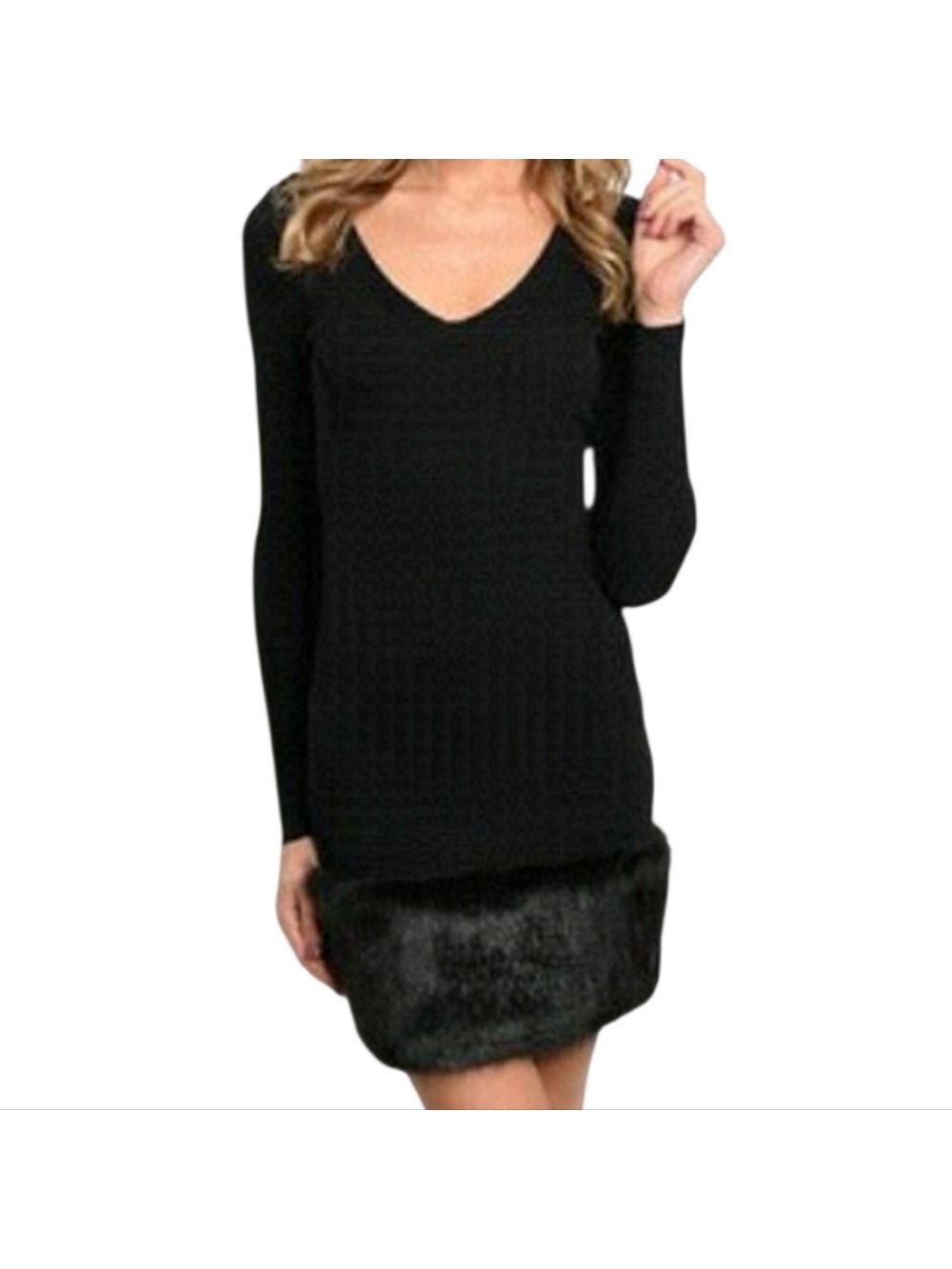 HERA Black Bodycon Long Sleeve Mini Dress Size Small NWT